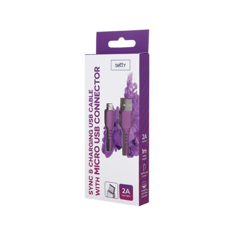 Setty kabel USB- microUSB 1,0 m 2A magenta Setty kabel USB- microUSB 1,0 m 2A magenta