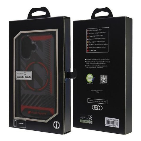 Audi nakładka IML Sport MagSafe do iPhone 16 6.1" czarna