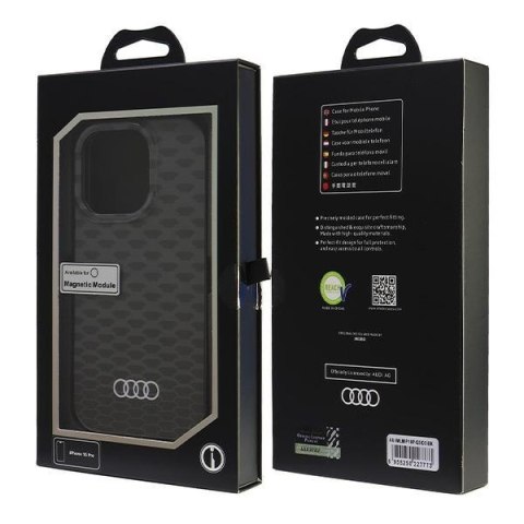 Audi nakładka IML Stitching Pattern MagSafe do iPhone 16 Pro 6.3" czarna