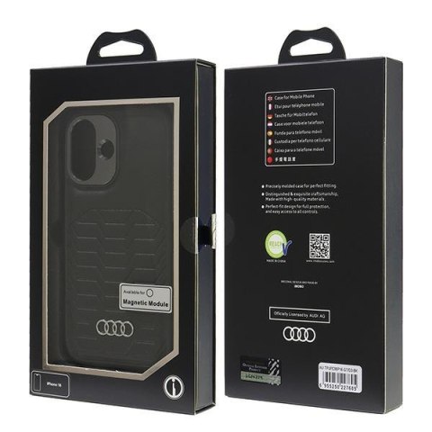Audi nakładka Synthetic Leather MagSafe do iPhone 16 6.1" czarna
