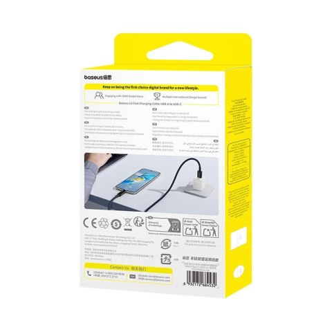 Baseus Lit Kabel Szybkiego USB-A na USB-C 100W 1m Kosmiczna Czerń