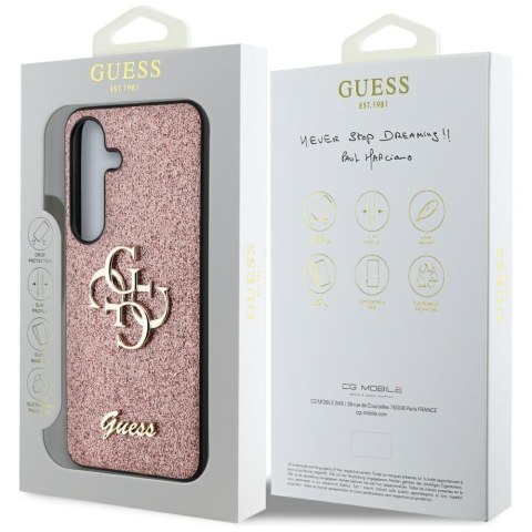 Guess nakładka HC Fixed Glitter Big 4G do Samsung Galaxy S25 różowa Guess nakładka HC Fixed Glitter Big 4G do Samsung Galaxy S25 różowa