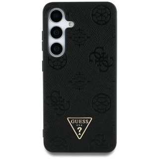 Guess nakładka HC MagSafe Grained PU Hot Stamp Peony Triangle Logo do Samsung Galaxy S25 Ultra czarna