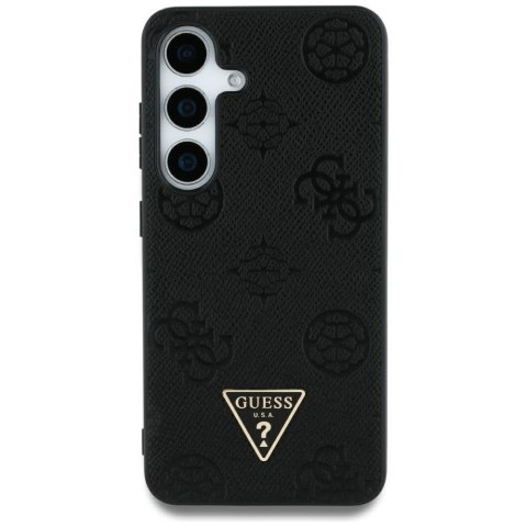 Guess nakładka HC MagSafe Grained PU Hot Stamp Peony Triangle Logo do Samsung Galaxy S25 Ultra czarna