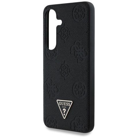 Guess nakładka HC MagSafe Grained PU Hot Stamp Peony Triangle Logo do Samsung Galaxy S25 czarna