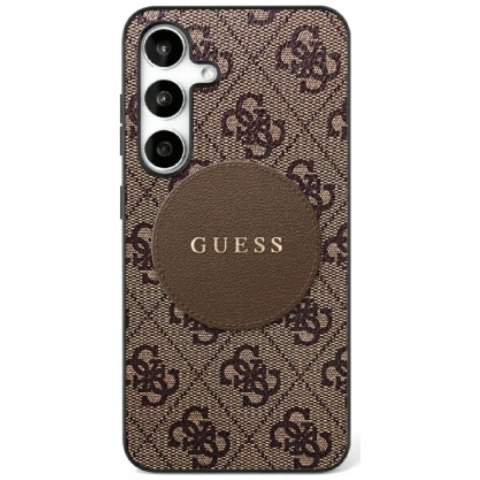 Guess nakładka HC MagSafe PU 4G Circle Classic Logo do Samsung Galaxy S25 Ultra brązowa