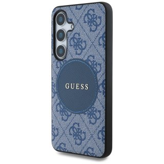 Guess nakładka HC MagSafe PU 4G Circle Classic Logo do Samsung Galaxy S25 niebieska