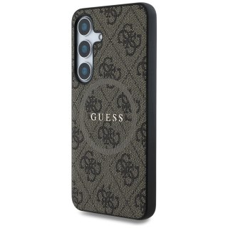 Guess nakładka HC Magnetic PU 4G Ring Classic Logo do Samsung Galaxy S25 Plus brązowa