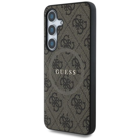 Guess nakładka HC Magnetic PU 4G Ring Classic Logo do Samsung Galaxy S25 Plus brązowa