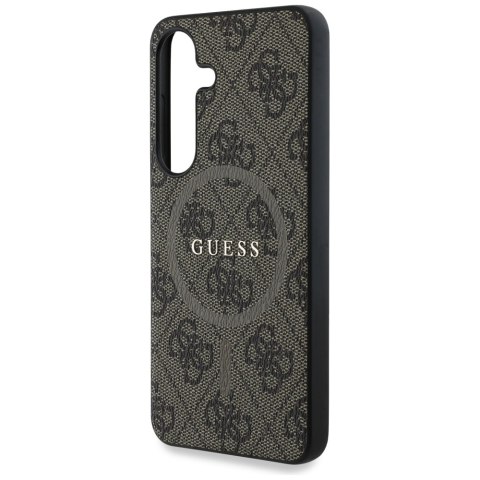 Guess nakładka HC Magnetic PU 4G Ring Classic Logo do Samsung Galaxy S25 Plus brązowa