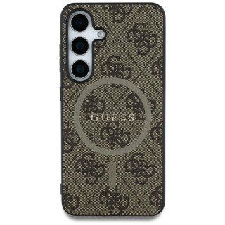 Guess nakładka HC Magnetic PU 4G Ring Classic Logo do Samsung Galaxy S25 Ultra brązowa