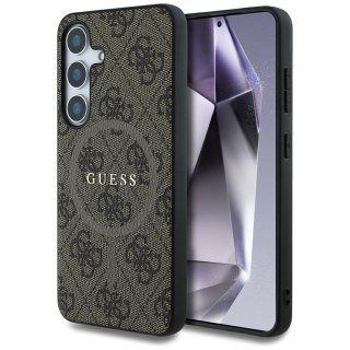 Guess nakładka HC Magnetic PU 4G Ring Classic Logo do Samsung Galaxy S25 brązowa