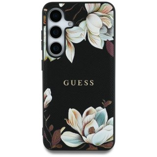 Guess nakładka HC Magnetic PU Grained Flowers Classic Logo do Samsung Galaxy S25 Ultra czarna