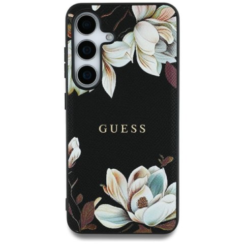 Guess nakładka HC Magnetic PU Grained Flowers Classic Logo do Samsung Galaxy S25 Ultra czarna
