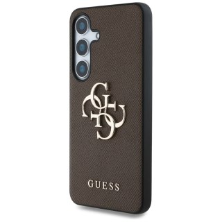 Guess nakładka HC PU Grained Big 4G and Classic Logo do Samsung Galaxy S25 Plus brązowa