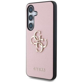 Guess nakładka HC PU Grained Big 4G and Classic Logo do Samsung Galaxy S25 Plus różowa