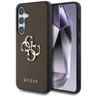 Guess nakładka HC PU Grained Big 4G and Classic Logo do Samsung Galaxy S25 brązowa