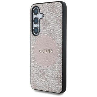Guess nakładka HC MagSafe PU 4G Circle Classic Logo do Samsung Galaxy S25 Plus różowa