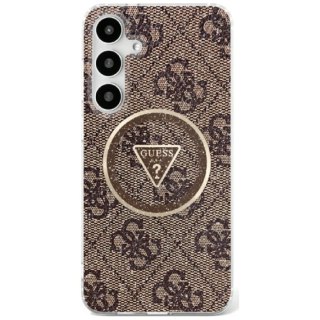 Guess nakładka HC Magnetic IML Metal Glitter 4G Circle Triangle do Samsung Galaxy S25 brązowa