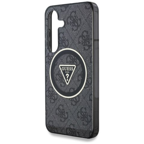 Guess nakładka HC Magnetic IML Metal Glitter 4G Circle Triangle do Samsung Galaxy S25 czarna