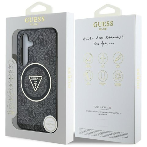 Guess nakładka HC Magnetic IML Metal Glitter 4G Circle Triangle do Samsung Galaxy S25 czarna