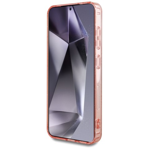 Guess nakładka HC Magnetic IML Metal Glitter 4G Circle Triangle do Samsung Galaxy S25 różowa