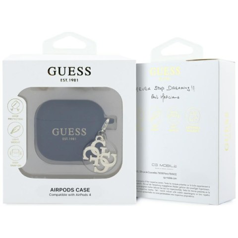 Guess nakładka do AirPods 4 Silicone 4G Charm Czarna