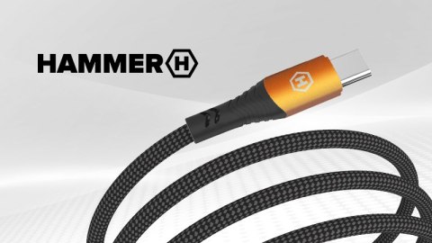 Hammer Kabel USB-C do USB-C 5A 100W 1m czarny Hammer Kabel USB-C do USB-C 5A 100W 1m czarny