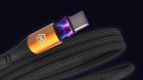 Hammer Kabel USB-C do USB-C 5A 100W 1m czarny Hammer Kabel USB-C do USB-C 5A 100W 1m czarny