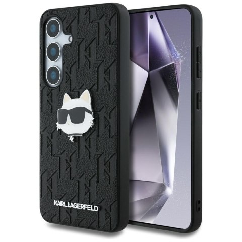 Karl Lagerfeld nakładka HC PU Monogram Choupette Head Pin do Samsung Galaxy S25 Plus czarna