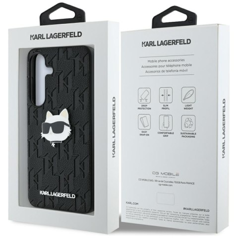 Karl Lagerfeld nakładka HC PU Monogram Choupette Head Pin do Samsung Galaxy S25 Plus czarna