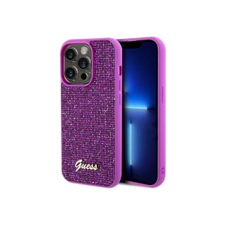 Guess nakładka Hardcase Disco Metal Script do iPhone 14 Pro 6.1 Fuksja