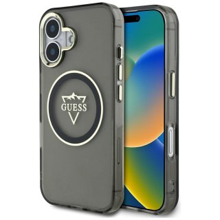 Guess nakładka Hardcase MagSafe IML Metal Mountain Logo do iPhone 16 6,1" Czarna