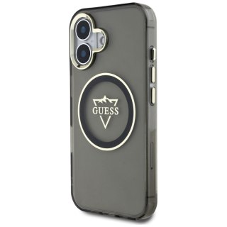 Guess nakładka Hardcase MagSafe IML Metal Mountain Logo do iPhone 16 6,1" Czarna