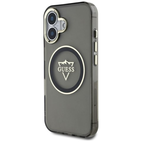 Guess nakładka Hardcase MagSafe IML Metal Mountain Logo do iPhone 16 6,1" Czarna Guess nakładka Hardcase MagSafe IML Metal Mountain Logo do iPhone 16 6,1" Czarna