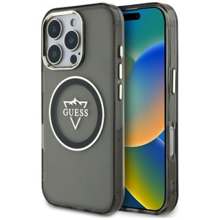 Guess nakładka Hardcase MagSafe IML Metal Mountain Logo do iPhone 16 Pro 6,3" Czarna