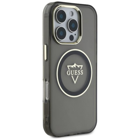 Guess nakładka Hardcase MagSafe IML Metal Mountain Logo do iPhone 16 Pro 6,3" Czarna