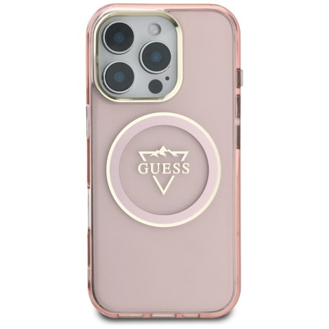 Guess nakładka Hardcase MagSafe IML Metal Mountain Logo do iPhone 16 Pro 6,3" Różowa Guess nakładka Hardcase MagSafe IML Metal Mountain Logo do iPhone 16 Pro 6,3" Różowa