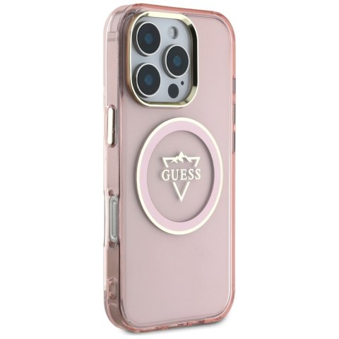 Guess nakładka Hardcase MagSafe IML Metal Mountain Logo do iPhone 16 Pro 6,3" Różowa Guess nakładka Hardcase MagSafe IML Metal Mountain Logo do iPhone 16 Pro 6,3" Różowa