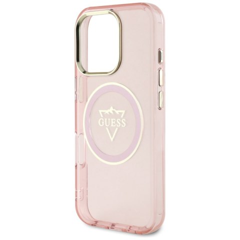 Guess nakładka Hardcase MagSafe IML Metal Mountain Logo do iPhone 16 Pro 6,3" Różowa Guess nakładka Hardcase MagSafe IML Metal Mountain Logo do iPhone 16 Pro 6,3" Różowa