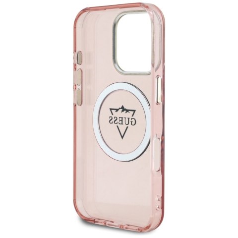 Guess nakładka Hardcase MagSafe IML Metal Mountain Logo do iPhone 16 Pro 6,3" Różowa Guess nakładka Hardcase MagSafe IML Metal Mountain Logo do iPhone 16 Pro 6,3" Różowa