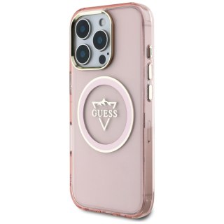 Guess nakładka Hardcase MagSafe IML Metal Mountain Logo do iPhone 16 Pro Max 6,9" Różowa