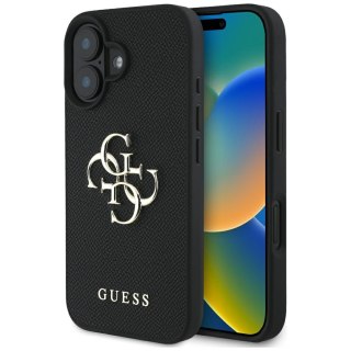 Guess nakładka Hardcase PU Grained Big 4G and Classic Logo do iPhone 16 6,1" Czarna