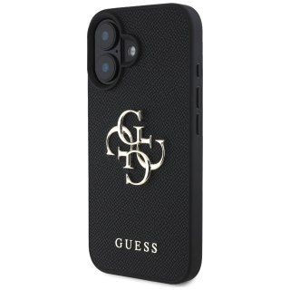Guess nakładka Hardcase PU Grained Big 4G and Classic Logo do iPhone 16 6,1" Czarna