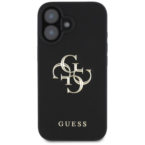 Guess nakładka Hardcase PU Grained Big 4G and Classic Logo do iPhone 16 6,1" Czarna