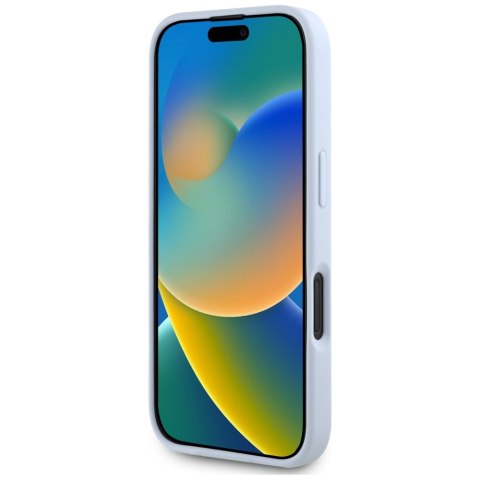 Guess nakładka Hardcase PU Grained Big 4G and Classic Logo do iPhone 16 6,1" Niebieska