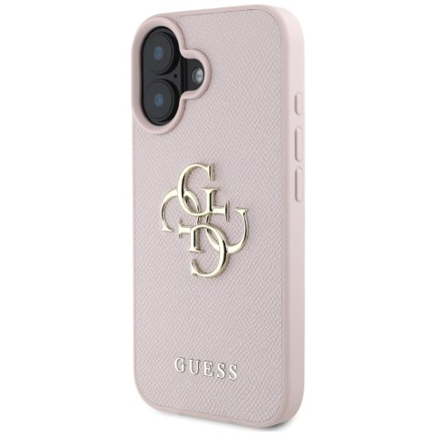 Guess nakładka Hardcase PU Grained Big 4G and Classic Logo do iPhone 16 6,1" Różowa Guess nakładka Hardcase PU Grained Big 4G and Classic Logo do iPhone 16 6,1" Różowa