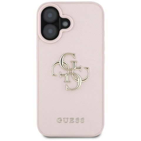 Guess nakładka Hardcase PU Grained Big 4G and Classic Logo do iPhone 16 6,1" Różowa Guess nakładka Hardcase PU Grained Big 4G and Classic Logo do iPhone 16 6,1" Różowa