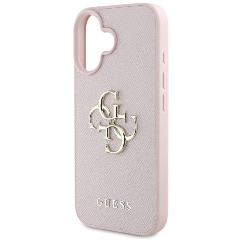 Guess nakładka Hardcase PU Grained Big 4G and Classic Logo do iPhone 16 6,1" Różowa Guess nakładka Hardcase PU Grained Big 4G and Classic Logo do iPhone 16 6,1" Różowa