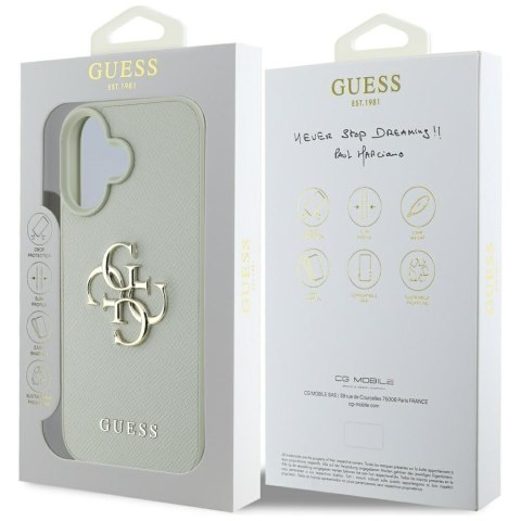 Guess nakładka Hardcase PU Grained Big 4G and Classic Logo do iPhone 16 6,1" Zielona